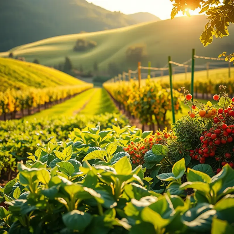 A sunlit orchard brimming with vibrant local produce.