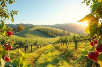 A lush landscape filled with organic fruits and vegetables, symbolizing natural nourishment and the essence of mindful eating.