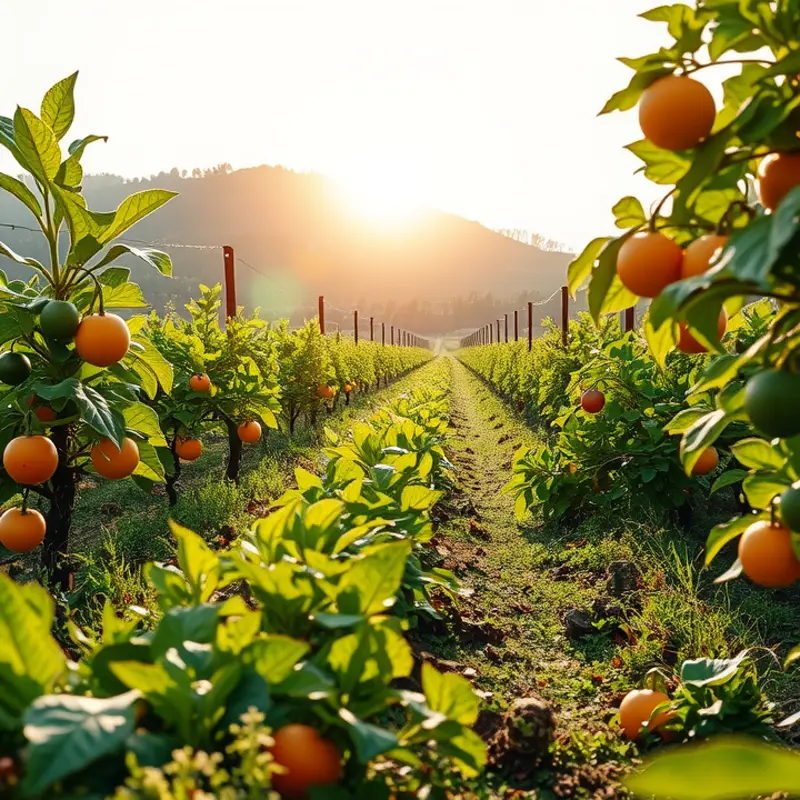 A sunlit field showcasing organic produce, representing the importance of food freshness.