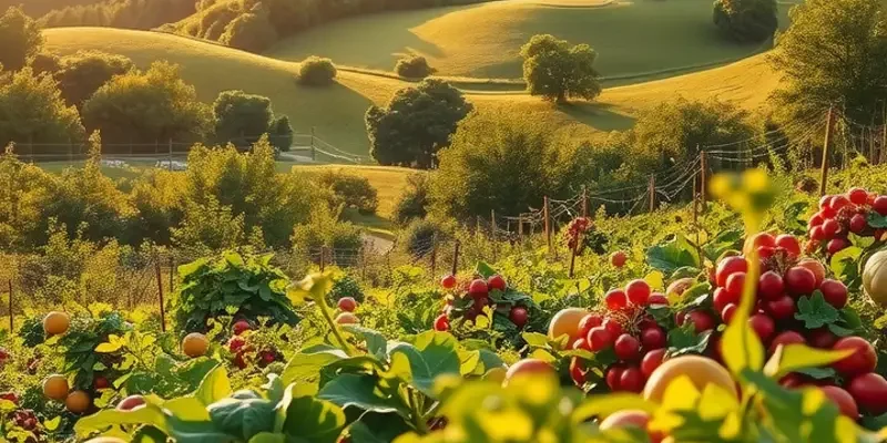 A breathtaking landscape illustrating the beauty of organic produce in harmony with nature.