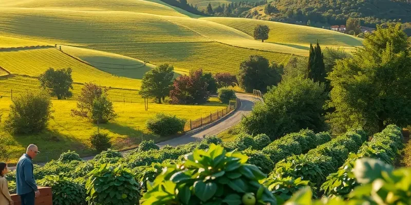 A beautiful landscape representing the abundance of fresh organic produce growing in nature.