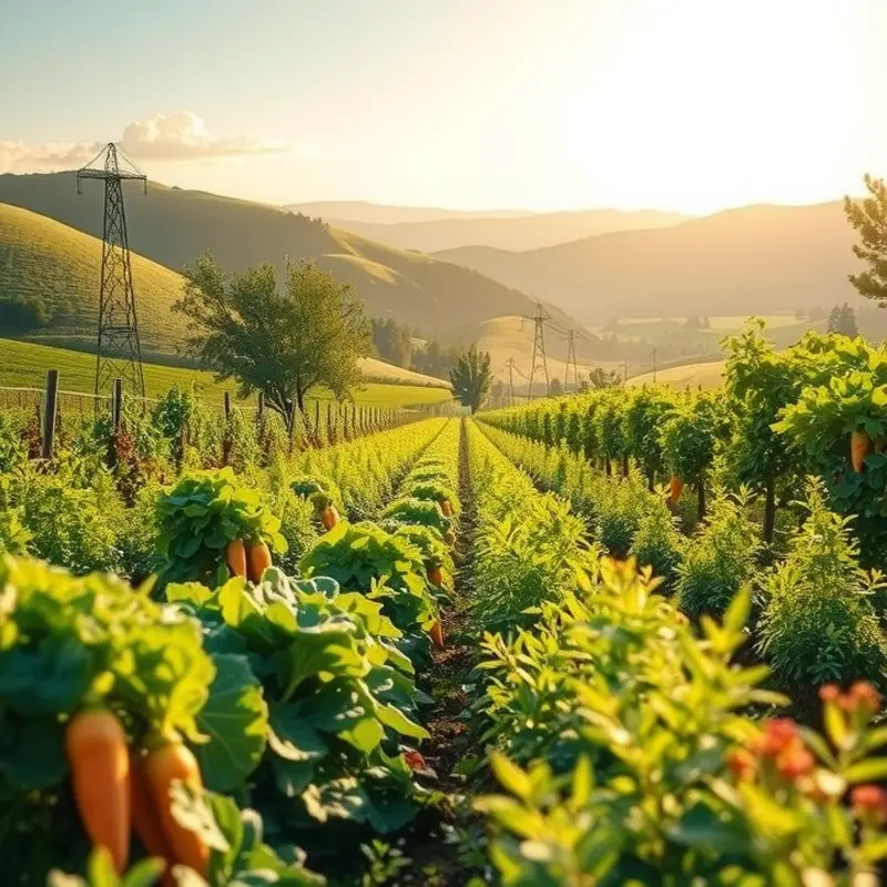 A sunlit field showcasing abundant organic produce, symbolizing the essence of meal planning and healthy eating.
