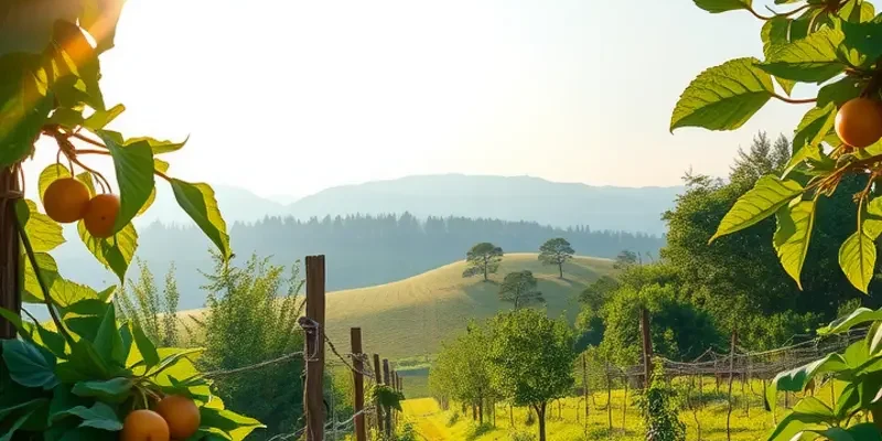 A picturesque view of a vibrant field flourishing with various fruits and vegetables.