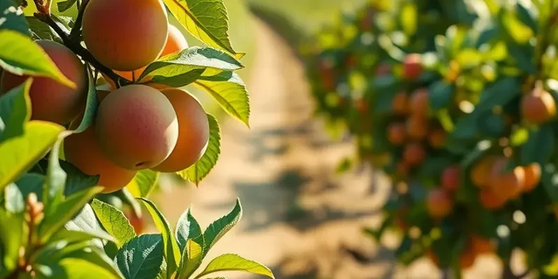 A picturesque orchard bursting with colorful fruits, symbolizing natural health and nutrition.