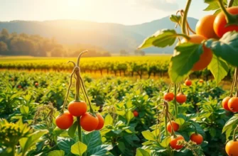 Vibrant landscape of healthy organic produce in a natural setting.