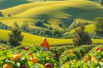 A vibrant and lush sunlit field showcasing healthy organic produce.