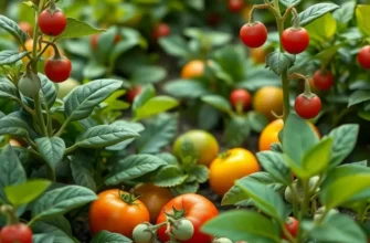 Lush, sunlit landscape rich in organic fruits and vegetables, reflecting natural beauty and freshness.