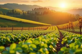 A rich landscape showcasing an abundance of vibrant vegetables and fruits in a natural setting.