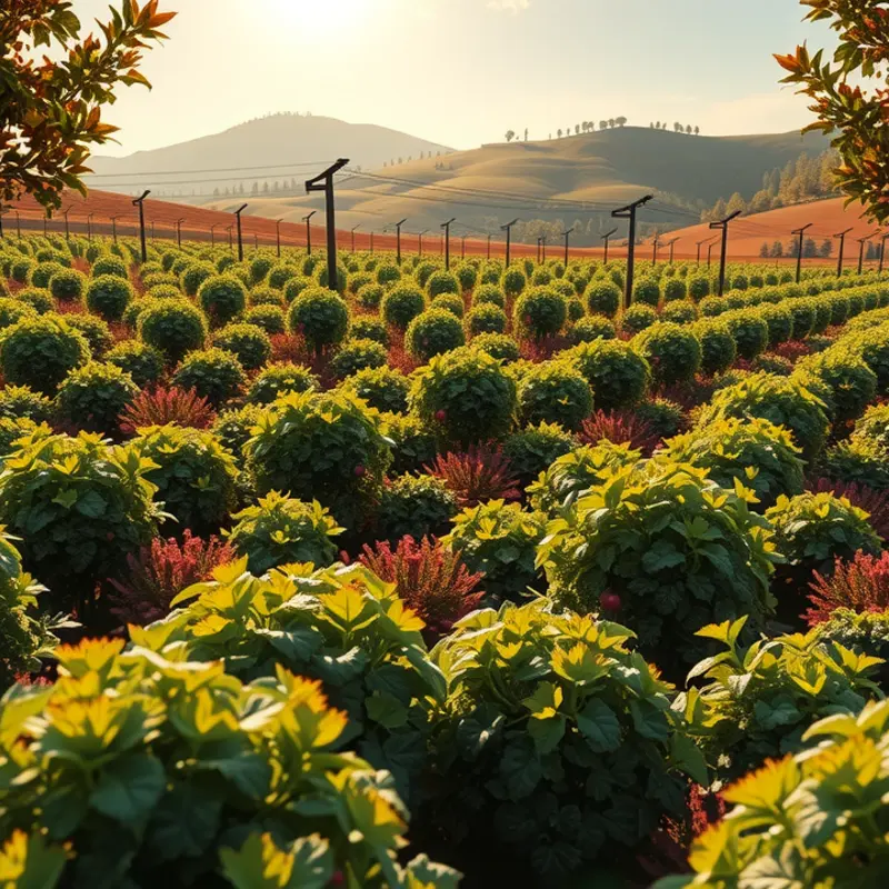 A sunlit orchard rich with vibrant fruits and vegetables represents the natural elements of healthy living.