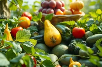 A picturesque landscape showcasing vibrant produce amidst natural greenery.