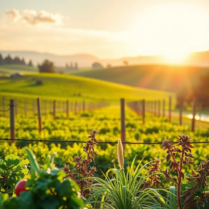 A vibrant orchard lush with organic produce.