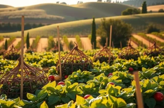 A peaceful orchard showcasing bright organic produce in a natural environment, set to emphasize freshness.