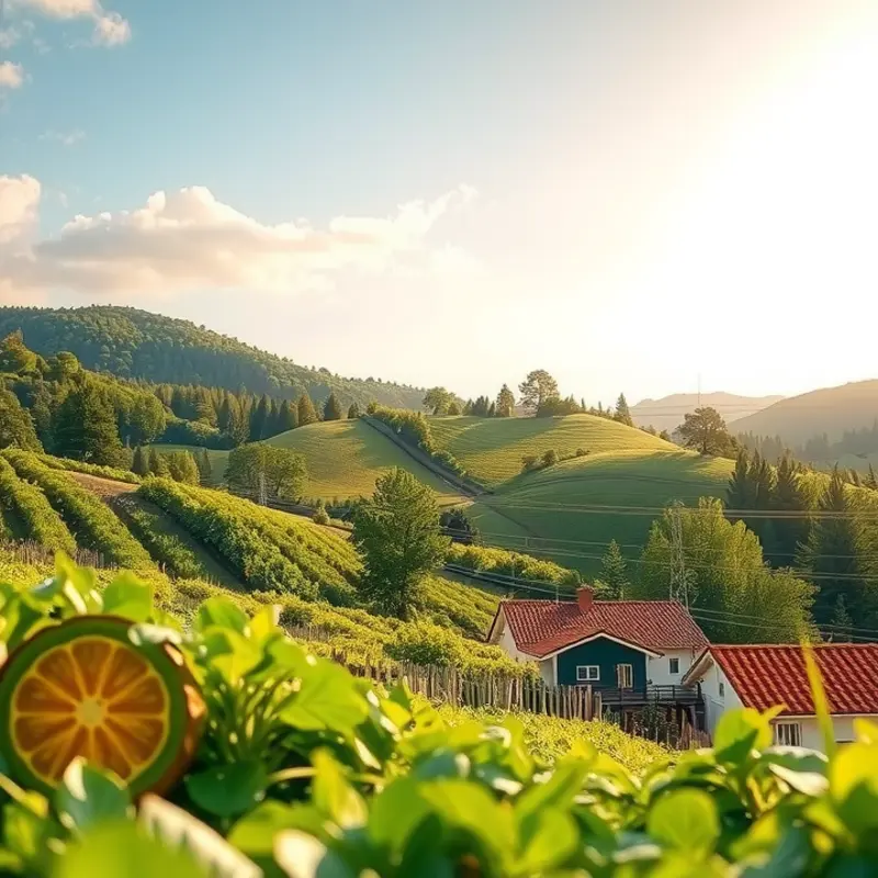 A vibrant landscape representing the abundance of nutrient-dense foods.