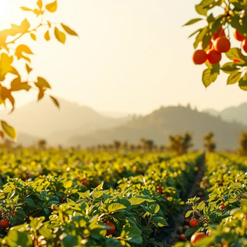 A vibrant landscape representing the abundance of nutrient-dense foods.