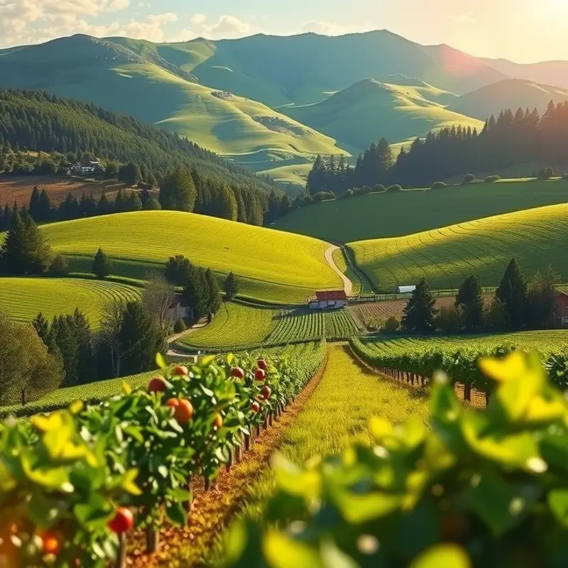 A vibrant landscape showcasing the abundance of healthy produce.