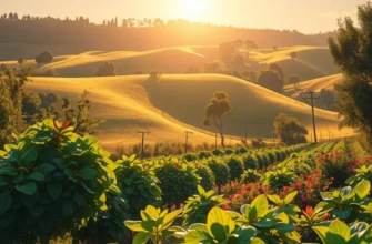 A photorealistic scenic landscape featuring lush vegetation and thriving fruits and vegetables.