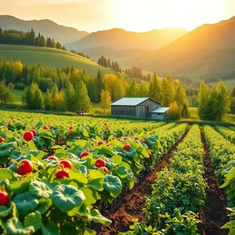 A lush landscape illustrating the origin of healthy, organic foods.