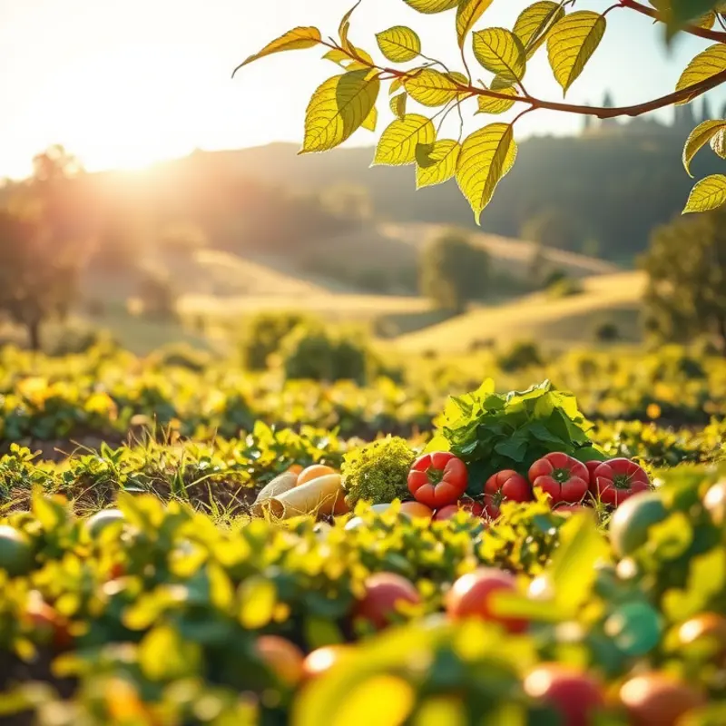A vibrant natural landscape showcasing the abundance of healthy nutrition.