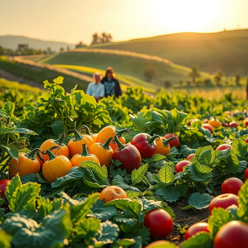 A vibrant landscape showcasing the abundance of vegetables, exemplifying organic growth.