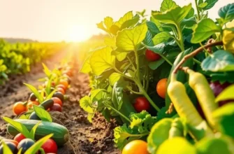 A scenic field with abundant fruits and vegetables, reflecting the beauty of nutritious produce.