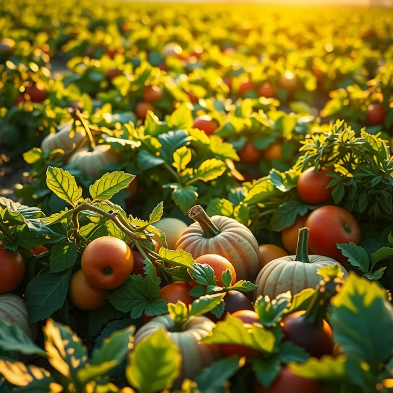 A lush organic field showcasing vibrant produce, symbolizing healthy cooking.