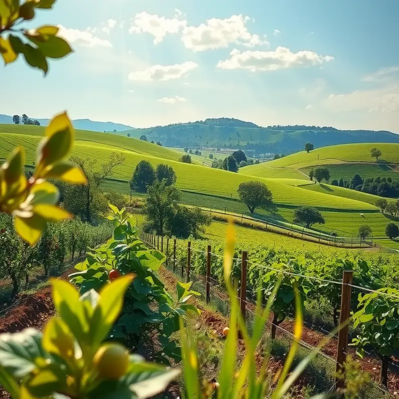A serene landscape showcasing healthy produce in nature.