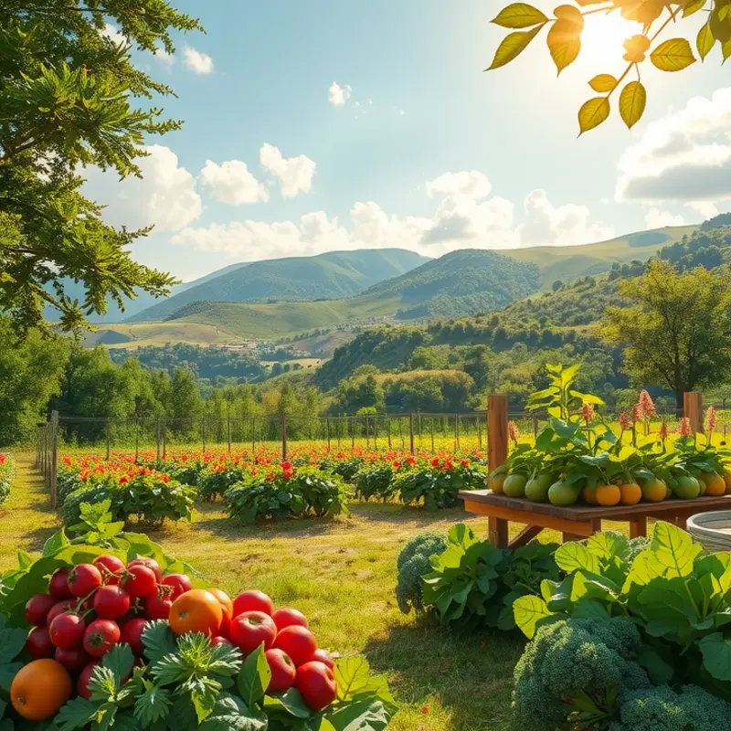 Sunlit field showcasing the freshness of organic produce, representing the nourishing attributes of carob.