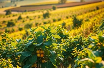 A serene field showcasing organic produce in a natural, sunlit environment.