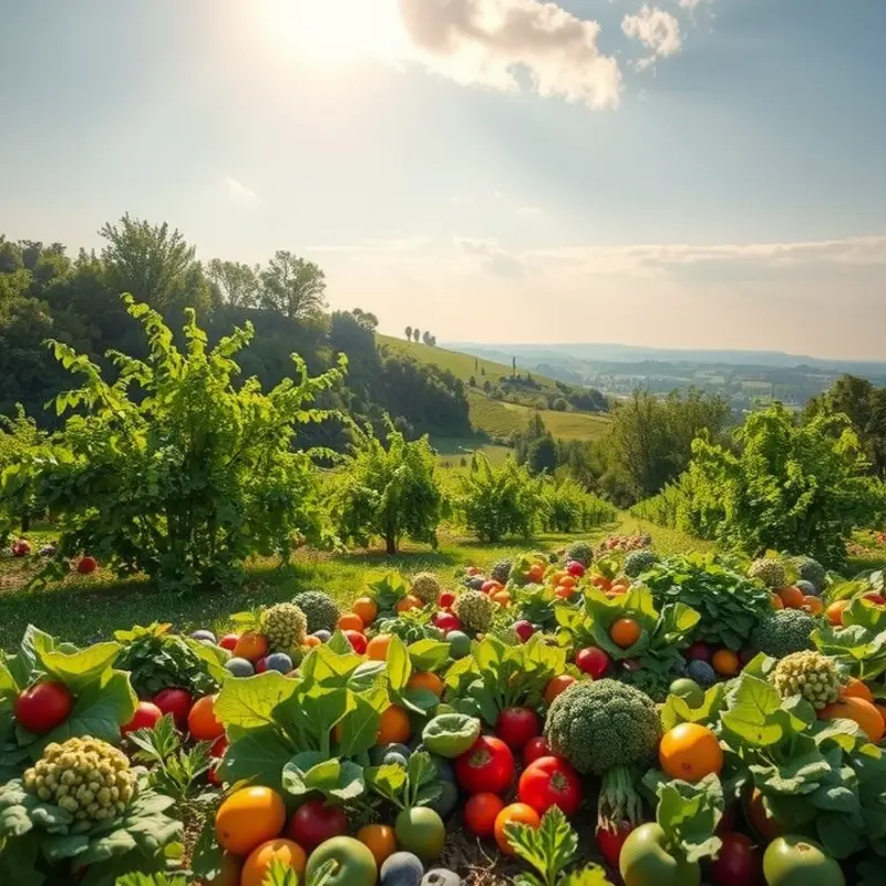 A vibrant orchard symbolizes the natural abundance of nutrients found in raspberry seed oil.