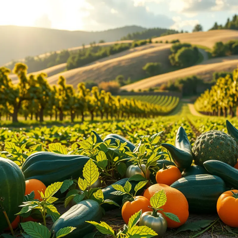 A lush orchard showcasing the abundance of organic produce.