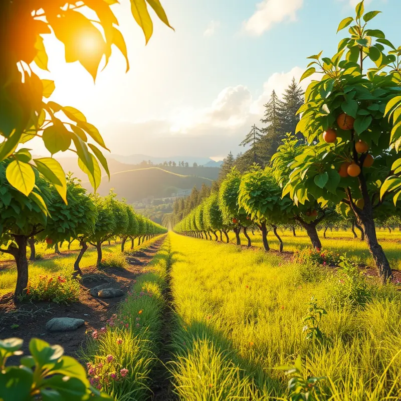 A sunlit field full of vibrant, organic produce, embodying the essence of natural cooking.