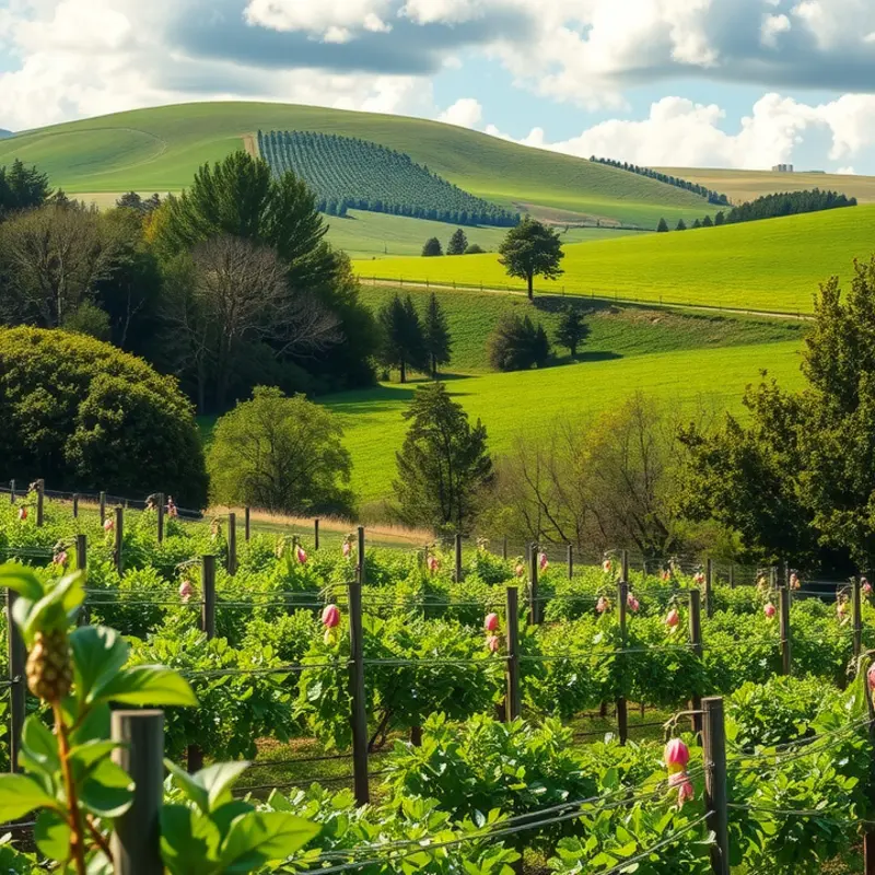 Sunlit field showcasing the abundance of organic vegetables and fruits.