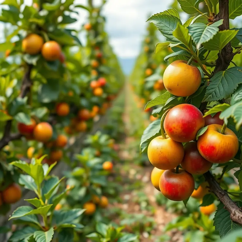 A vibrant sunlit field filled with fresh organic produce.