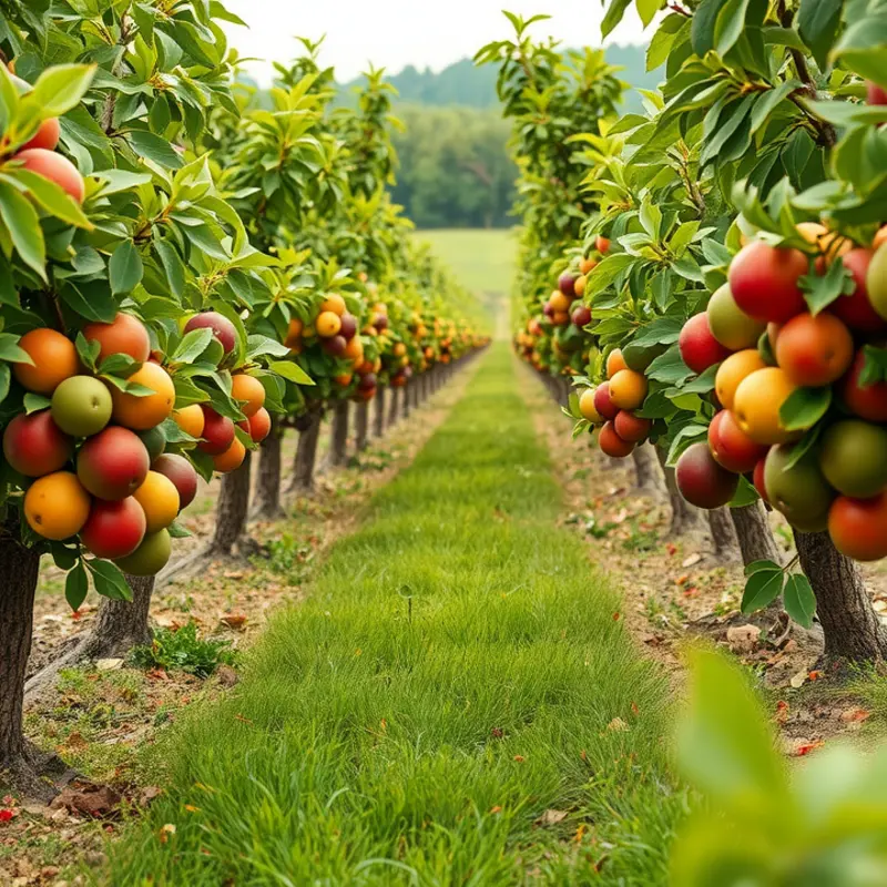 A sunlit field showcasing vibrant vegetables and fruits that symbolize health and nutrition.