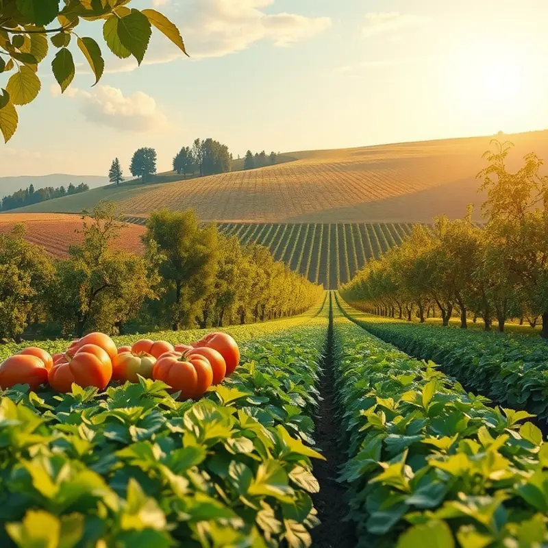 A vibrant sunlit field, representing the organic abundance of nature.