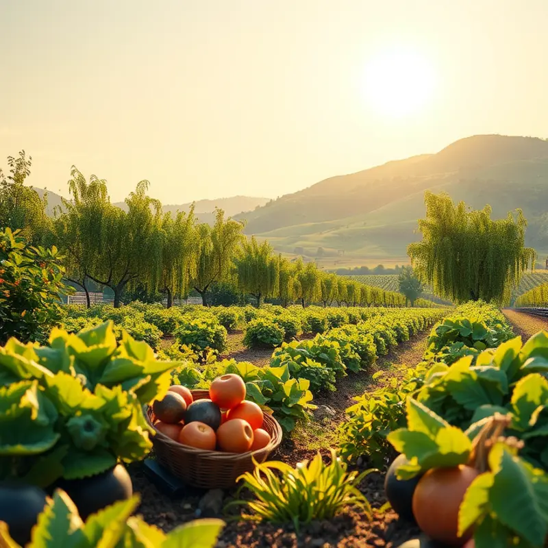 A vibrant sunlit field showcasing the abundance of healthy produce.