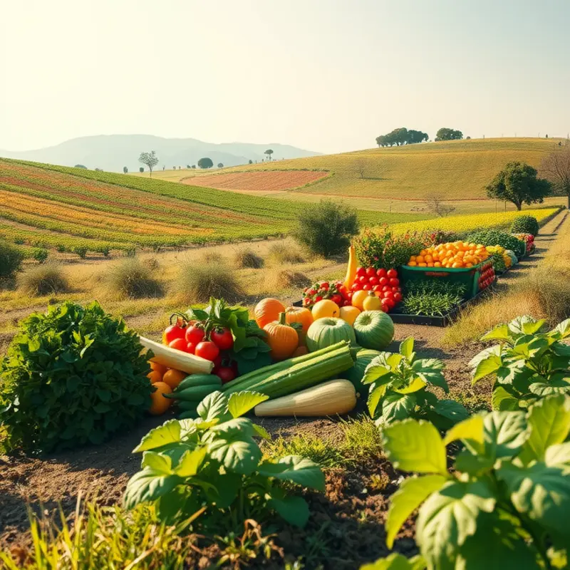 A sunlit field showcasing the beauty of organic produce.
