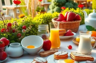 A scenic view of an organic farm with lush greenery and vibrant vegetables growing naturally.
