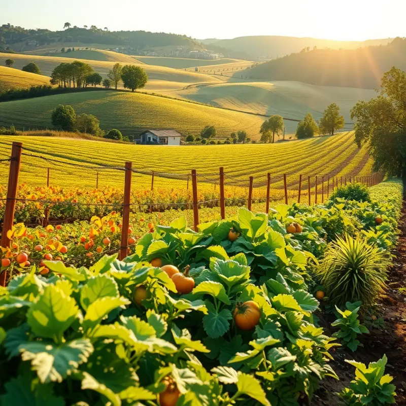 A vibrant sunlit field showcasing the beauty of nature, symbolizing the richness of organic produce.