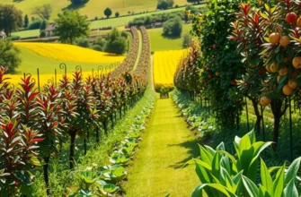 A lush field filled with vibrant fruits and vegetables, representing the harmony of nature and nourishment.