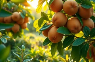 A photorealistic landscape of a sunlit field with vibrant vegetables and fruits among lush greenery.