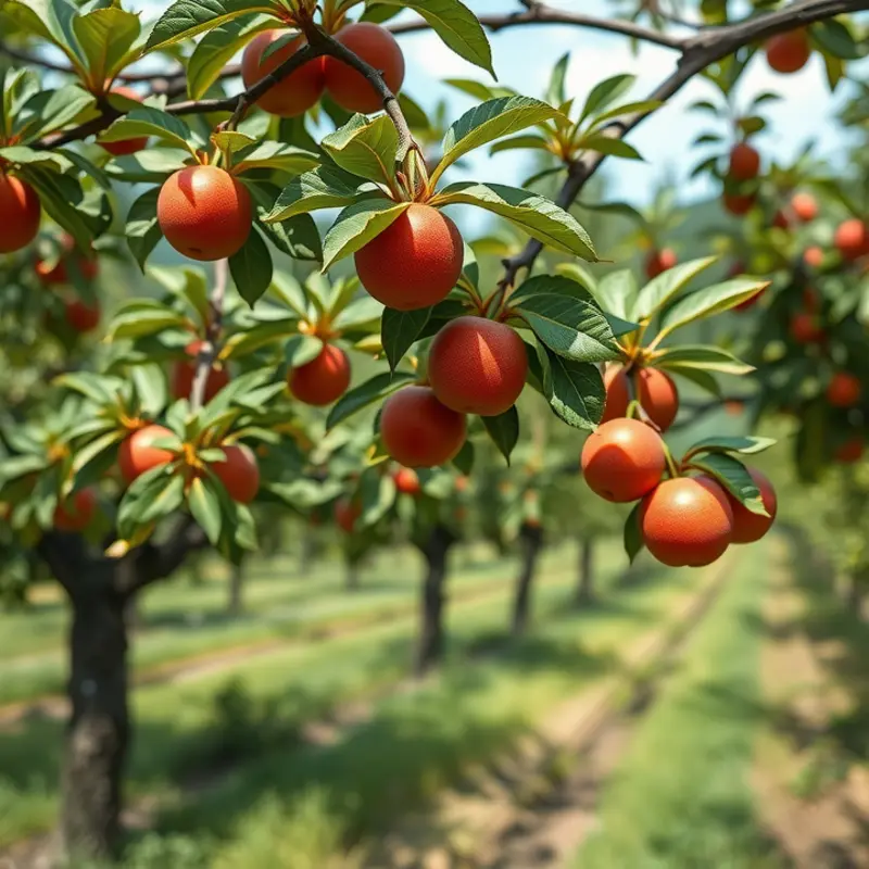 A vibrant field filled with organic fruits and vegetables.