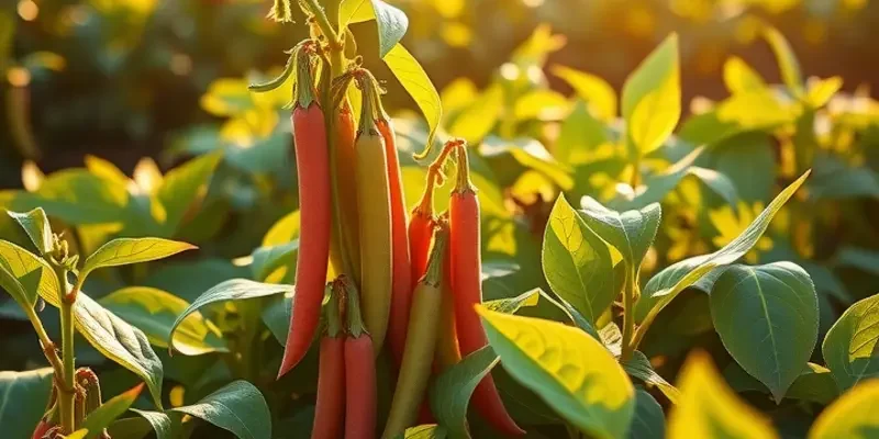An orchard of fresh organic vegetables and fruits thriving under sunlight.