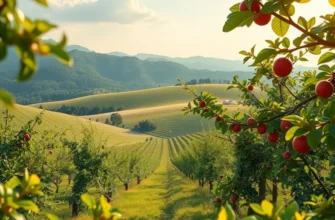 A beautiful sunlit field showcasing an abundance of organic produce.