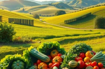 A lush field filled with colorful vegetables and fruits, representing the abundance and quality of organic hydration sources.