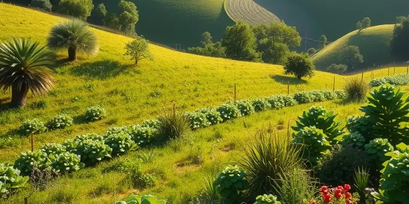 A lush, green field filled with various organic fruits and vegetables, showcasing the beauty of natural nutrition.
