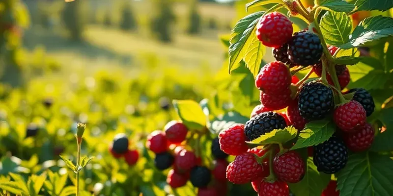 A scenic view of an orchard overflowing with organic produce, representing healthy living.