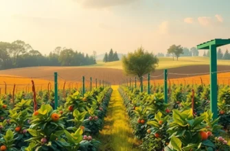 A sunlit field overflowing with diverse organic produce in a lush, serene environment.
