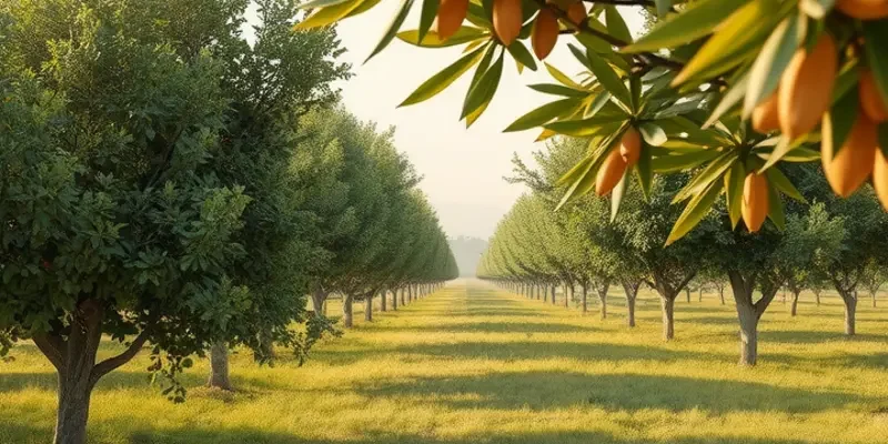 A sunlit field filled with fresh organic produce, emphasizing a healthy and natural landscape.