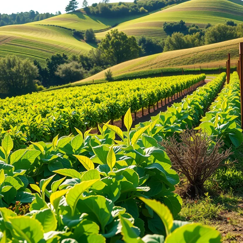 Vibrant organic produce thriving in a sunlit field.